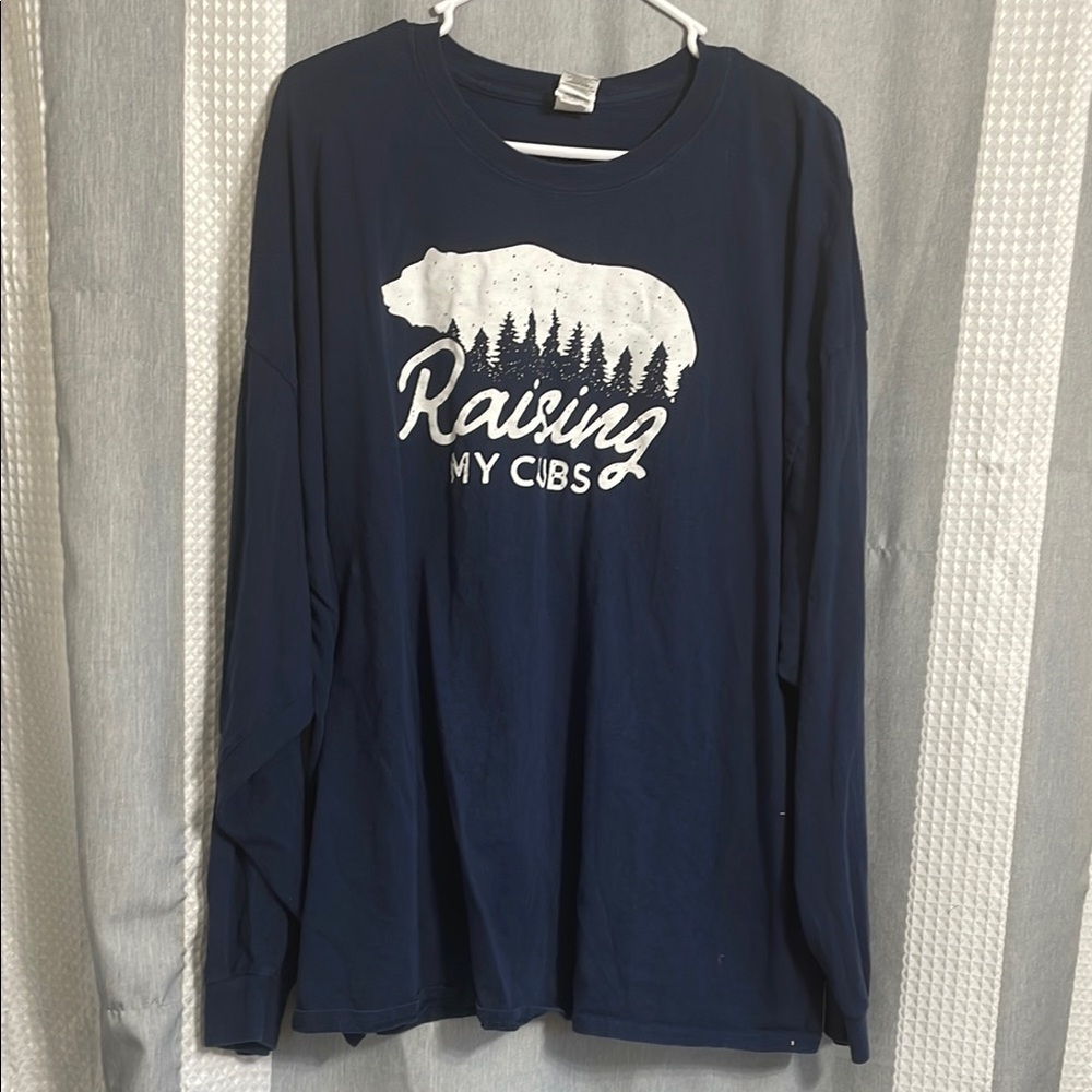 Navy Blue Bear Graphic Crew Neck long sleeve
